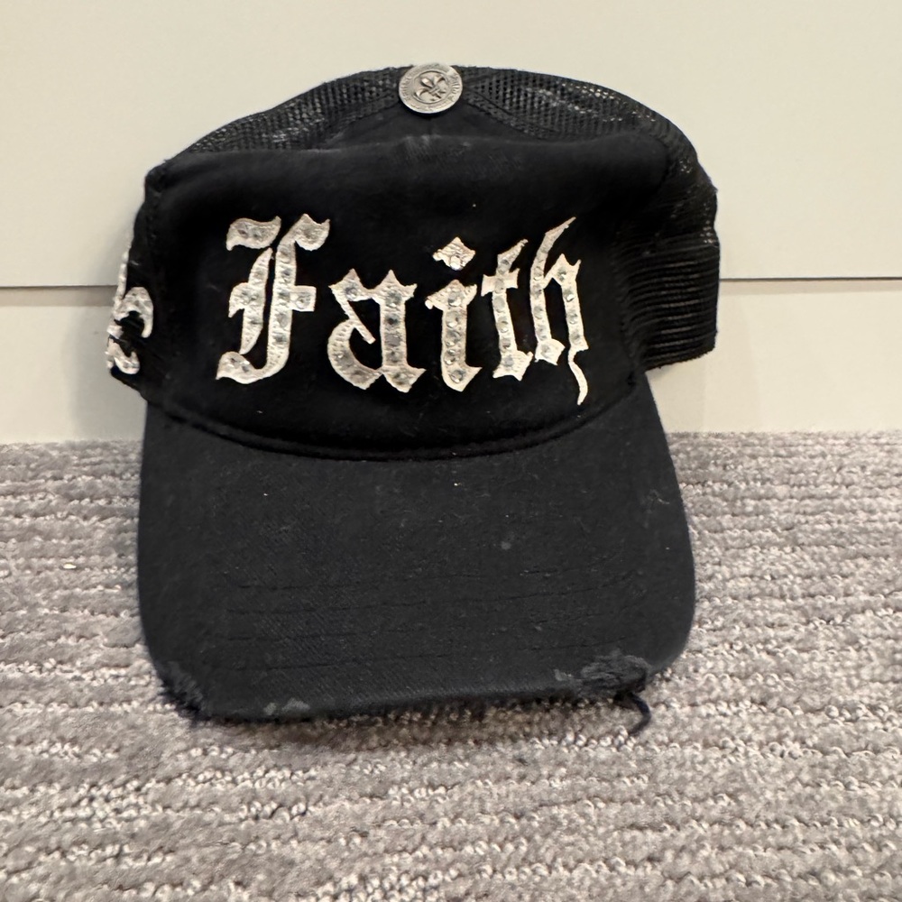 **SOLD**Vintage Faith Connexion Trucker Hat Black/White with Swarovski crystals